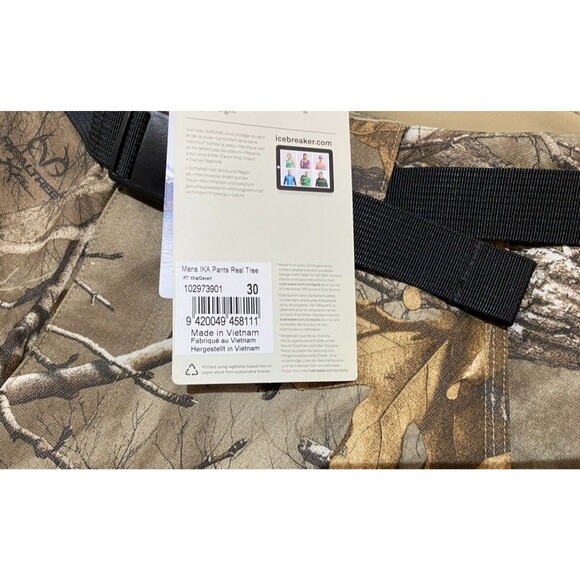 Icebreaker IKA Real Tree XTRA Mens 30X32 BELTED Wool Camo Cargo Hunting Pants - Picture 12 of 13